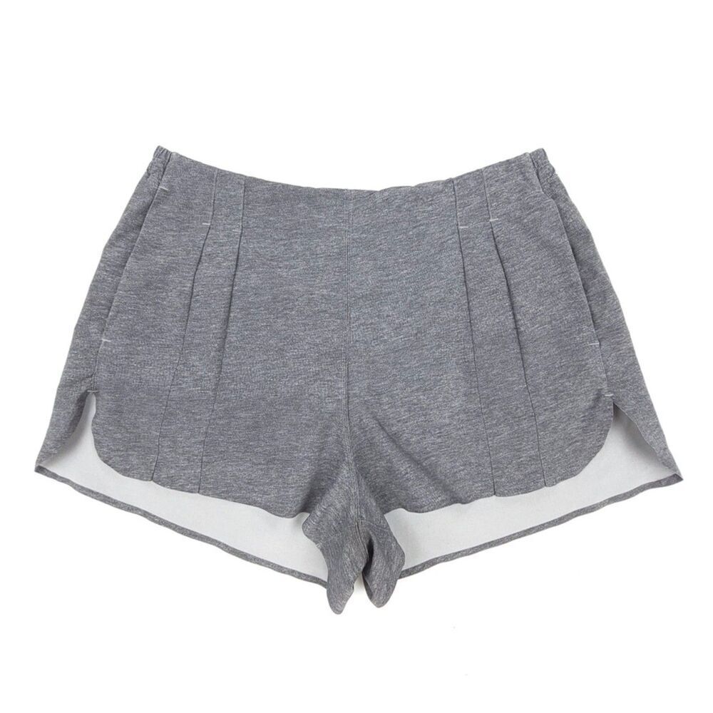 LULULEMON &go Endeavor Pleated Short Heathered Texture Grey Deep Coal Womens 6